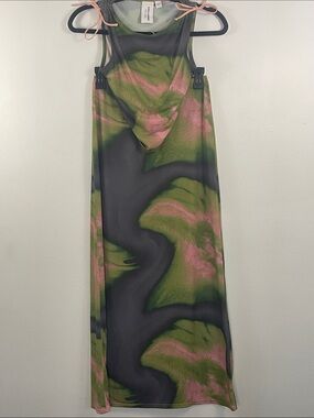 COLLUSION abstract printed tie tank top in multi